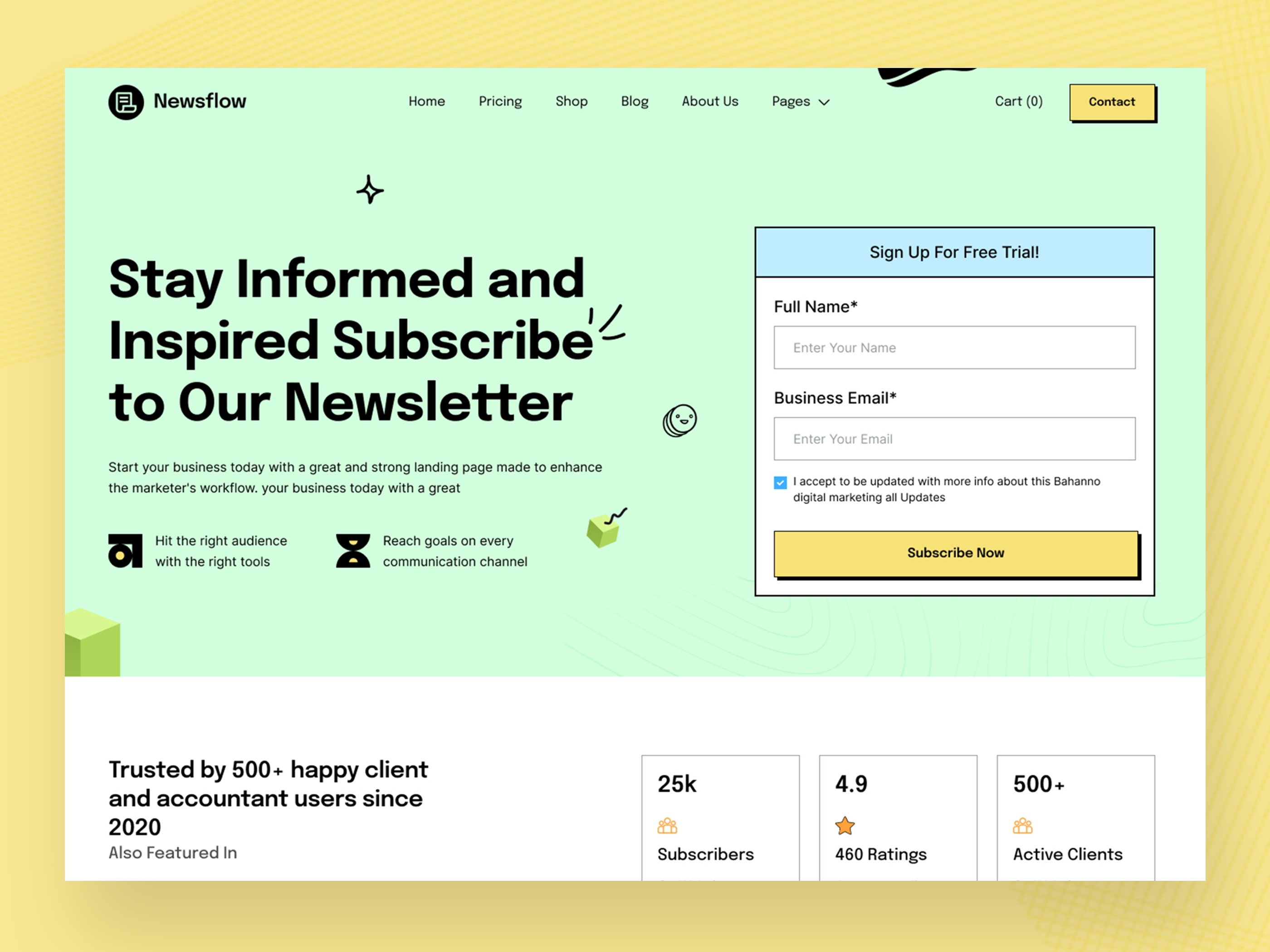 Newsletter-Website-Template_Home Page V1