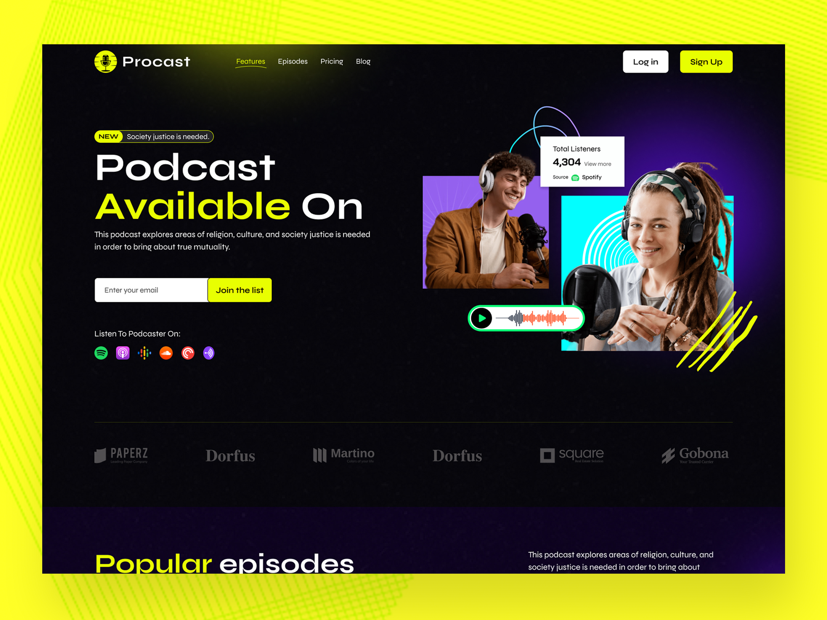 Prodcast-Template-Home